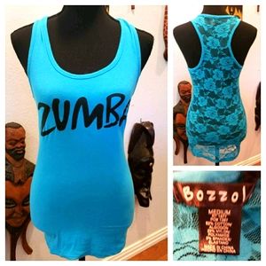 3/$20 - Zumba Womens Fitted, Turquoise, Racerback Tank, MD